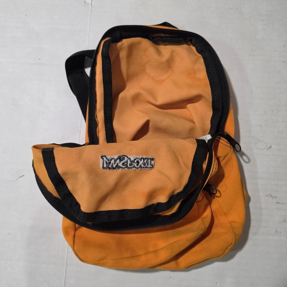 JanSport Mini Backpack Orange Canvas Vintage Small Bag T907 Mens Womens Lids